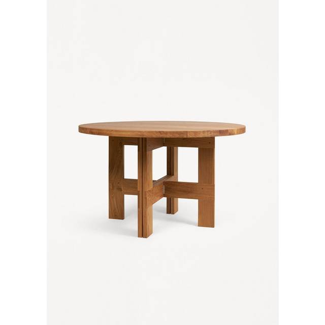 Farmhouse Trestle Dining Table Oak, Ø 120 cm