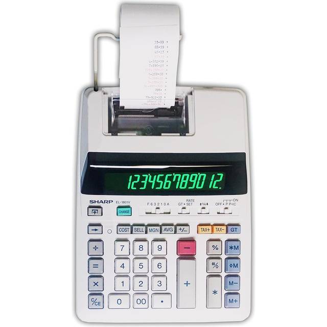 Sharp Calculators Sharp EL-1801V 12 Digit Printing Calculator
