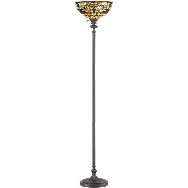 Floor Lamp Tiffany Style Uplighter Tall Base Vintage Bronze LED E27 100W