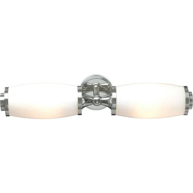 IP44 Wall Light 2 x Enc Glass Shades Polished Chrome LED G9 3.5W