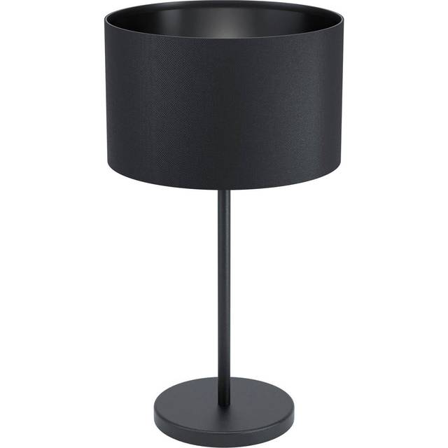 Table Desk Lamp Colour Black Shade Round Black Fabric Slim Stem Bulb E27 1x40W