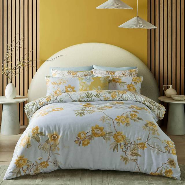 Graham & Brown Kimono Dreams 100% Cotton Sateen 220 Thread Count Duvet Cover Set - Yellow