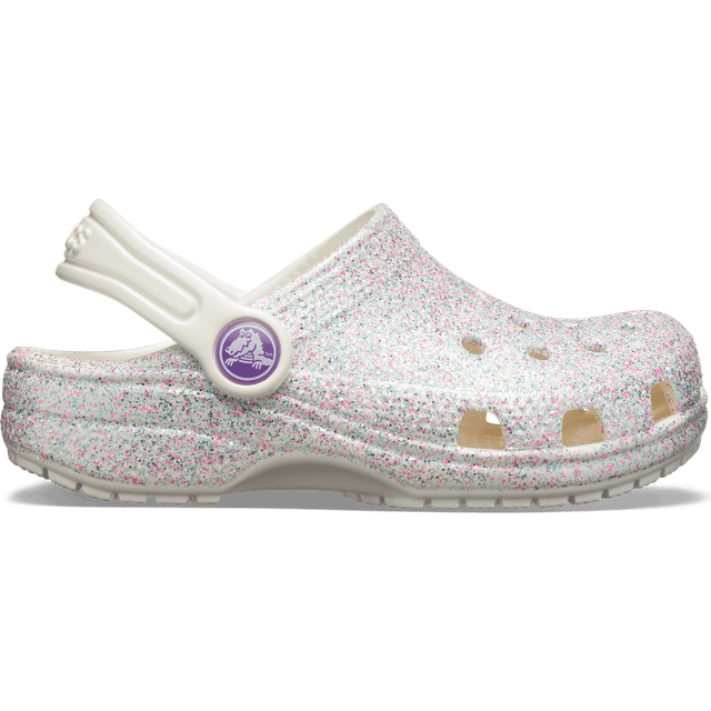 Crocs Unisex barn Classic Glitter Clog T träsko, Oyster, 19 EU