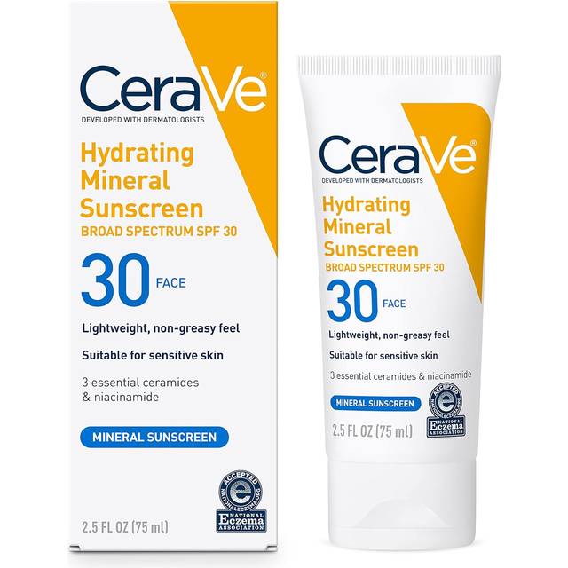 CeraVe Hydrating Mineral Sunscreen Lotion for Face SPF 30 2.5 fl oz