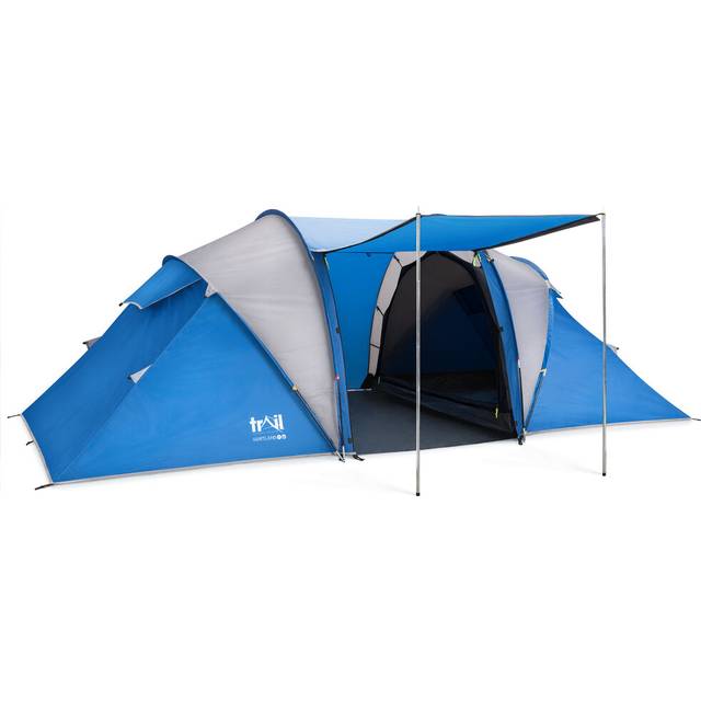 Trail Hartland 3000mm HH 4 Person Vis-a-Vis Tent with Dark Bedrooms - Blue