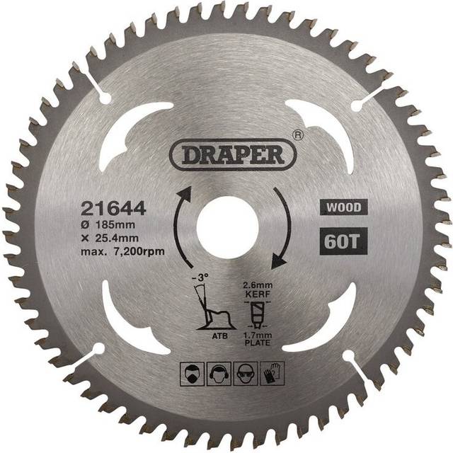 Draper 21644 TCT Circular Saw Blade for Laminate & Wood, 185 x 25....