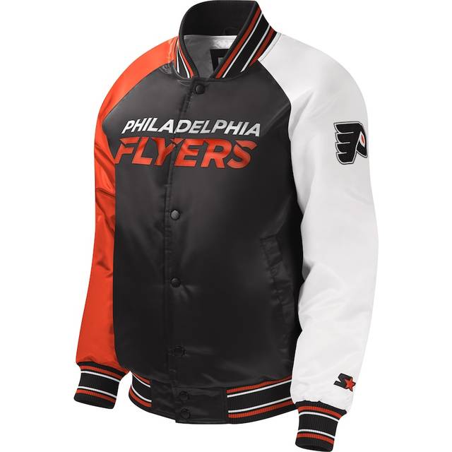 Youth Starter Black Philadelphia Flyers Raglan Full-Snap Varsity Jacket