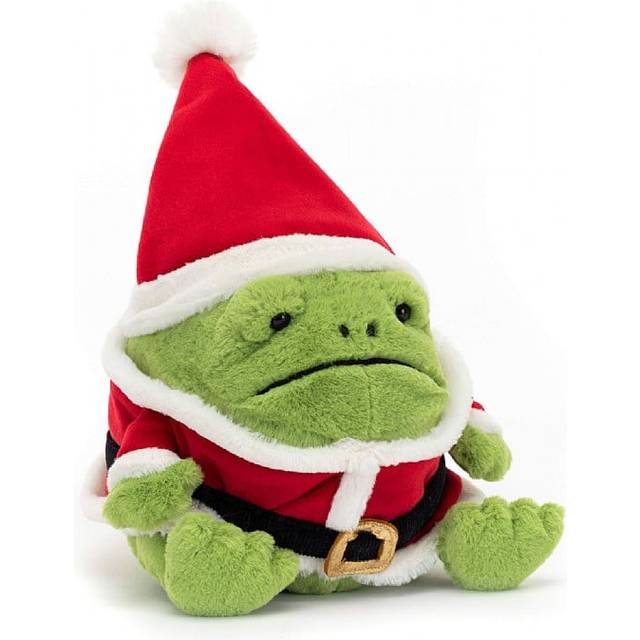 Jellycat Santa Ricky Rain Frog Soft Toy - green/red/white - one size