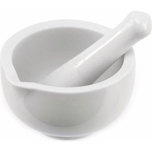 Alpina Mortar with spout and Pestle Small White