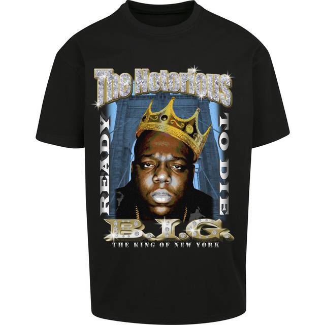 The Notorious B.I.G. T-shirt för män, biggie Crown, oversize t-shirt, merchandise skjorta för män med porträtttryck av Biggie Smalls, storlekar XS – XXL, svart, XXL