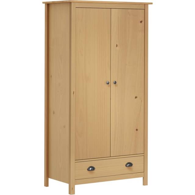 vidaXL 2-Door Wardrobe Hill 89x50x170 cm Solid Pine Wood - Brown