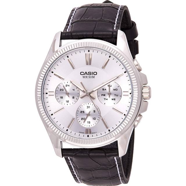 CASIO Waterproof Quartz Mens White Analog MTP-1375L-7AVDF - Free