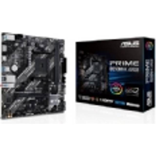ASUS Prime B550M-K ARGB AMD B550 Ryzen AM4 mATX moderkort (två M.2, PCIe 4.0-kortplatser, Realtek 1 Gb Ethernet, DisplayPort/HDMI, SATA 6 Gbps, USB 3.2 Gen 1, USB 3.2 Gen 1 Type-C Front och Aura Sync)