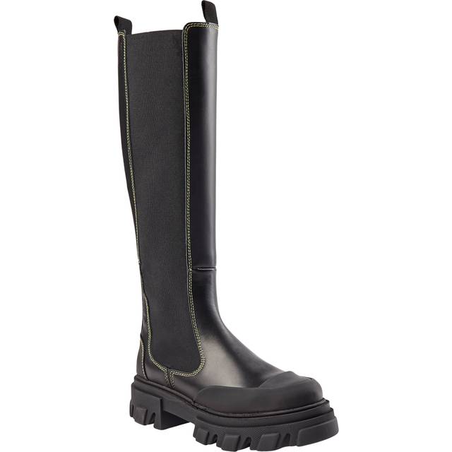 GANNI Black Stitched Chelsea Boots - Black - IT 35