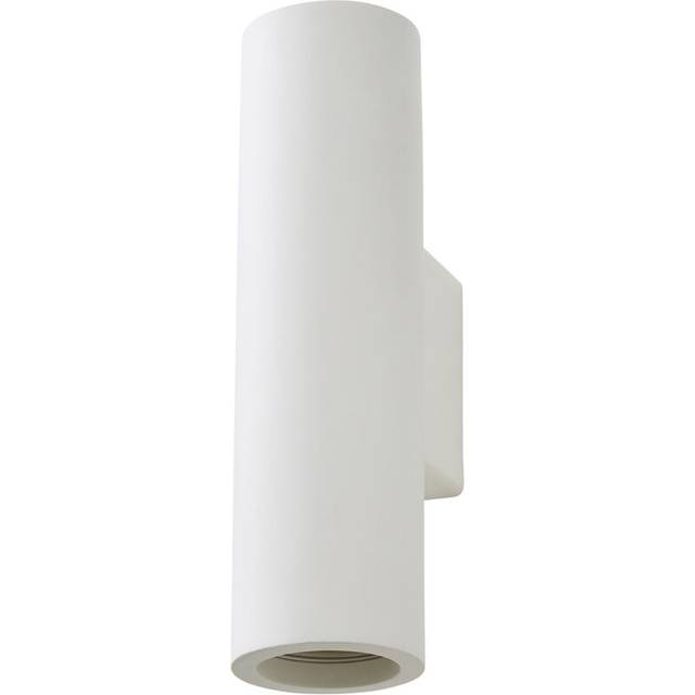 Litecraft Lomond Indoor Plaster Up & Down Cylinder Wall Light - White