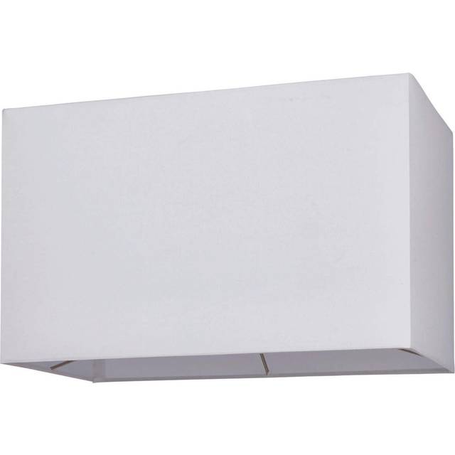 Straight Sided Rectangle Lamp Shade Vintage White Fabric 60W E27 or B22 GLS