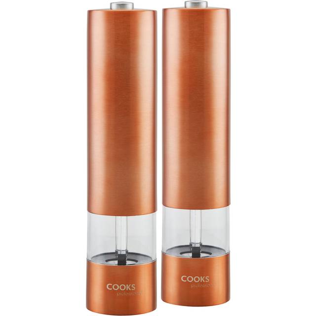 Cooks Professional Electric Automatic Salt & Pepper Mill Set, Silver