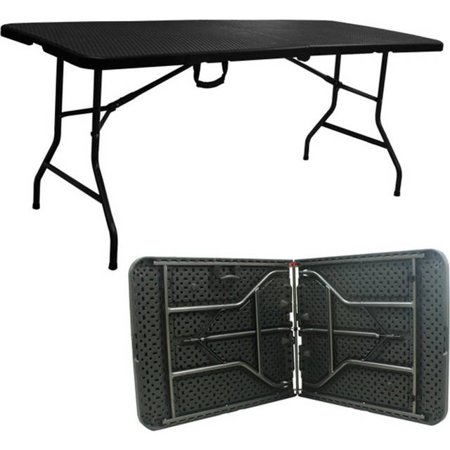Rattan Effect 6ft Heavy Duty Folding Table Garden Camping Trestle Dining Picnic