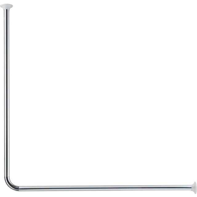 (silver) Kleine Wolke Corner Shower Curtain Rod Angle Ceiling Bath Rod Silver/White
