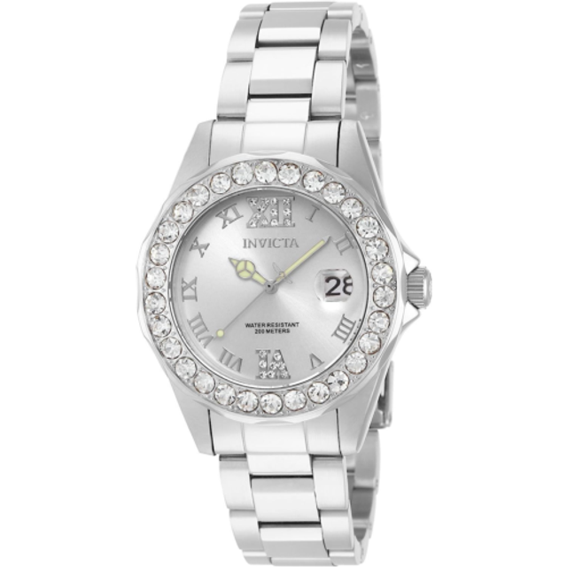 Invicta Women's 15251 Pro Diver Silver Dial Crystal Accented Stainless Steel Watch