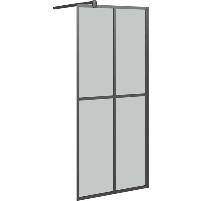 vidaXL Walk-in Shower Screen 90x195cm Dark Tempered Glass Shower Enclosure