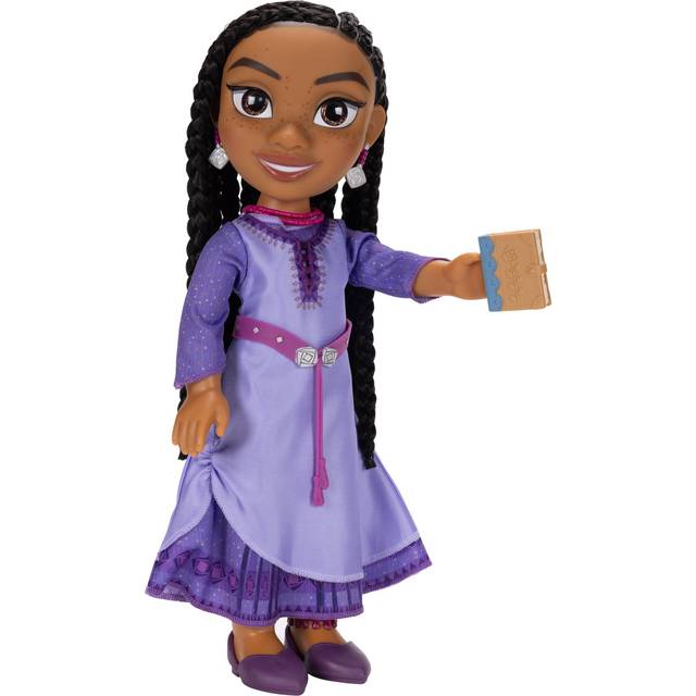 Disney Önskan Asha Stor docka med lila klänning, lila skor och en dagbok - 38 cm