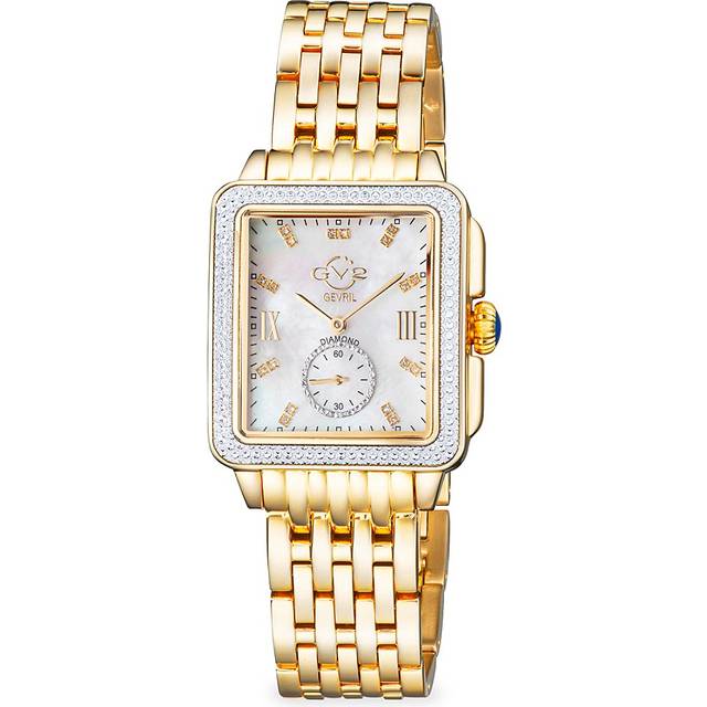 Gv2 Bari Tortoise, Swiss Quartz Watch, White Mop Dial, 316L Stainless Steel, And Sapphire Crystal In Gold - One Size