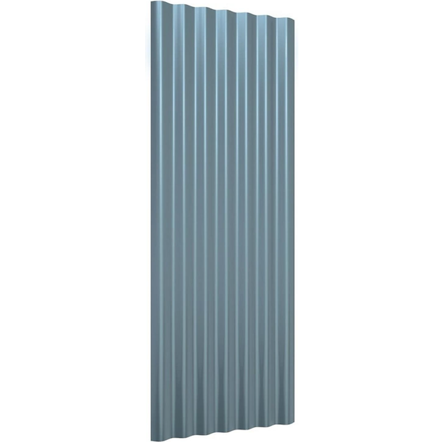 Takplåt 12 st pulverlackerat stål grå 100x36 cm