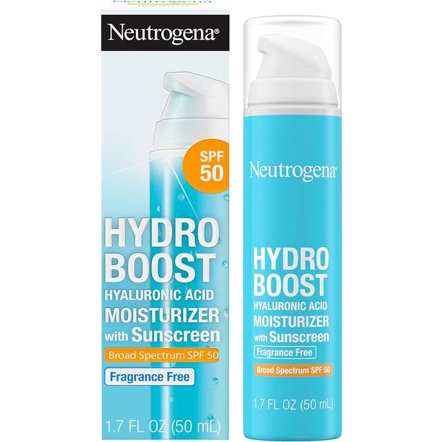 Neutrogena Hydro Boost Hyaluronic Acid Facial Moisturizer with Broad Spectrum SPF 50 Sunscreen, Daily Water Gel Face Moisturizer to Hydrate & Soothe Dry Skin, Fragrance-Free, 1.7 fl. oz