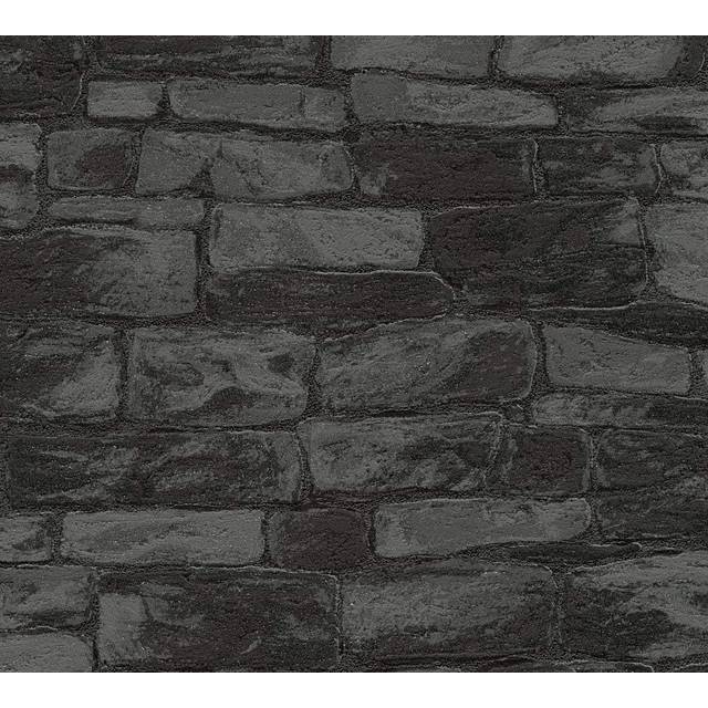 As Creation Black Wall Metallic Shimmer Wallpaper Vinyl Paste The Wall