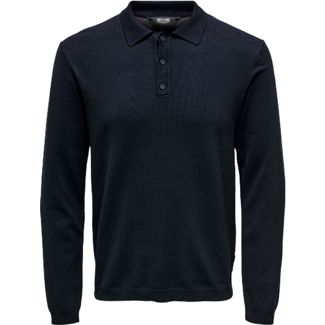 Only & Sons Dark Navy Wyler Knit Polo - M