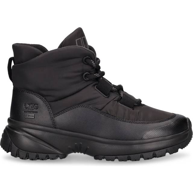 Ugg Yose Puffer Lace Textile Synthetic Women's Ankle Boots - Black - UK 7