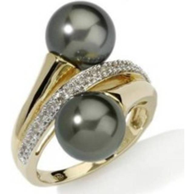 SHEIN 1PC Banquet Fashion Elegant Black Faux Pearl Exquisite Vintage Ring For Women&#39;s Dating Party Princess Bride Wedding Engagement Jewelry Accessories Dec
