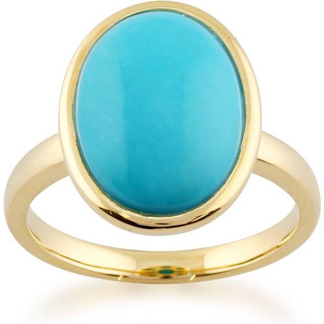 Statement Oval Turquoise Ring in 9ct Yellow Gold