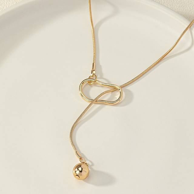 Ball Charm Y Lariat Halsband - Guld (En-Storlek)