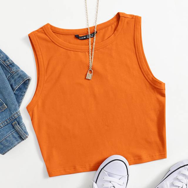 SHEIN Solid Crop Tank Top