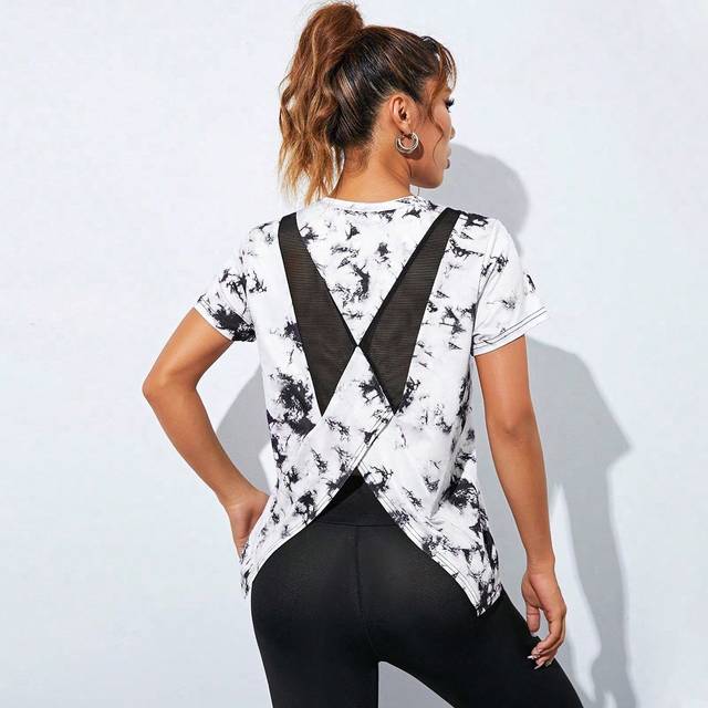 SHEIN Hollow Out Raglan Sleeve Crop Sports Long Sleeve Tee Gym Topworkout Tank Top