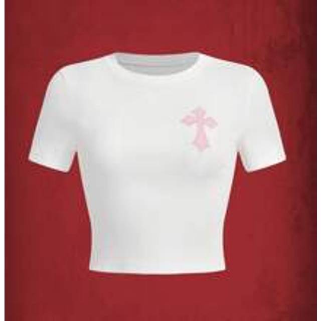 ROMWE Cross Embroidery Crop Tee, School