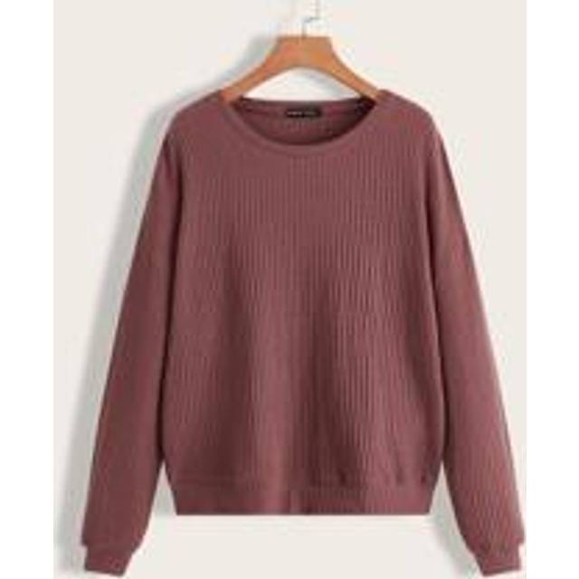 Luneh Waffle Knit Drop Shoulder Pullover Burgundy Sweater Womenmaroon Sweatermoletom Rosa Graduation,Back To School Outfits,Graduation,Teacher Outfits For W