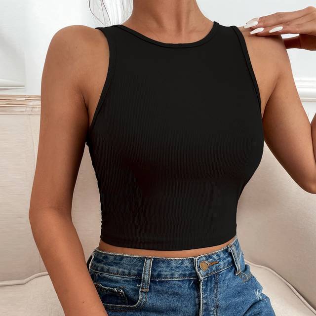 Tropiluxe Solid Rib Knit Tank Top