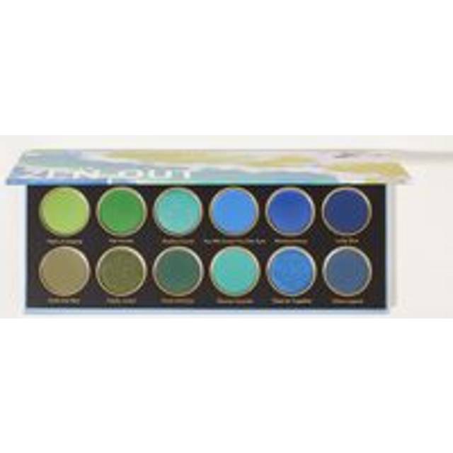 SHEGLAM Zen Out, Shangri-La Palette 12-Clolor Shimmer Metallic Matte Eyeshadow Palette Blue Green Highly Pigmented Colors Long Lasting No Smudge Smooth Blenda