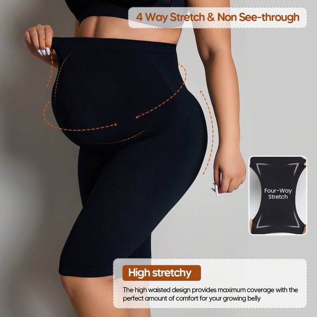 SHEIN Maternity Solid High Waist Cycling Shorts