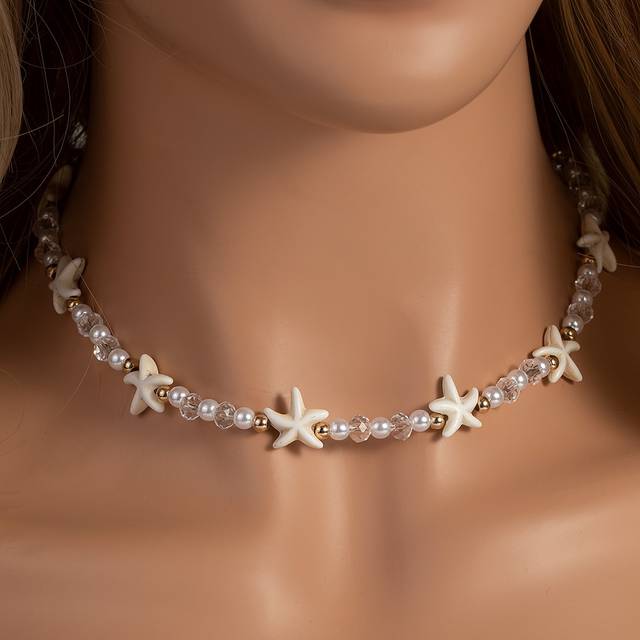 SHEIN Starfish & Faux Pearl Decor Necklace