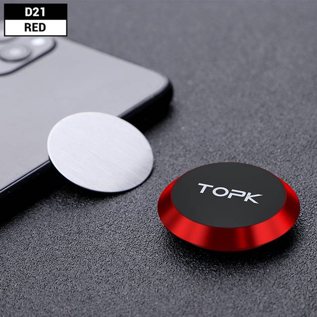 TOPK Magnetisk Telefonhållare För Bil, Universal Dashboard Telefonställ Kompatibel Med Mobil Android Bilmontering Magnetisk Telefonhållare - Röd (En-Storlek)