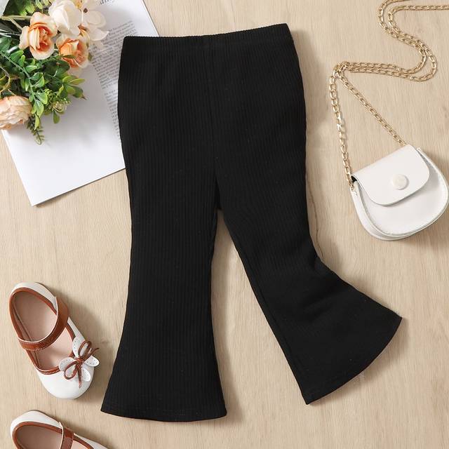 SHEIN Baby Solid Flare Leg Trousers