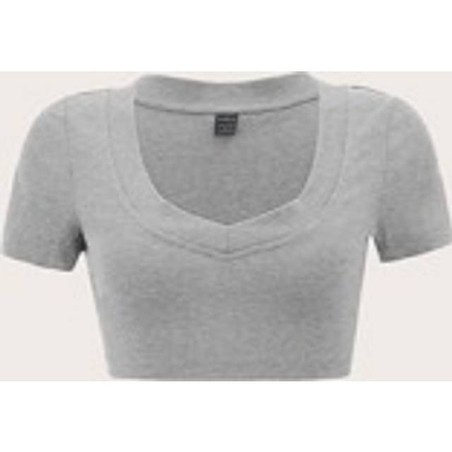 SHEIN Summer Solid Crop Tee