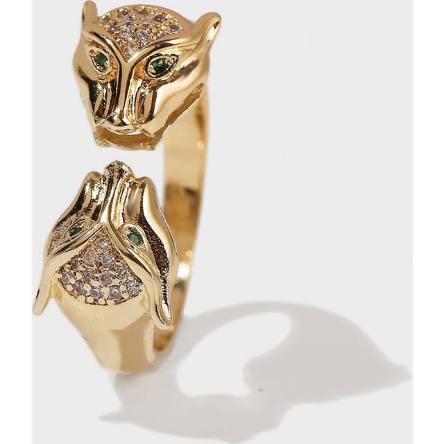Omlott Ring Kubik Zirkonium Dekoration - Gult guld (En-Storlek)