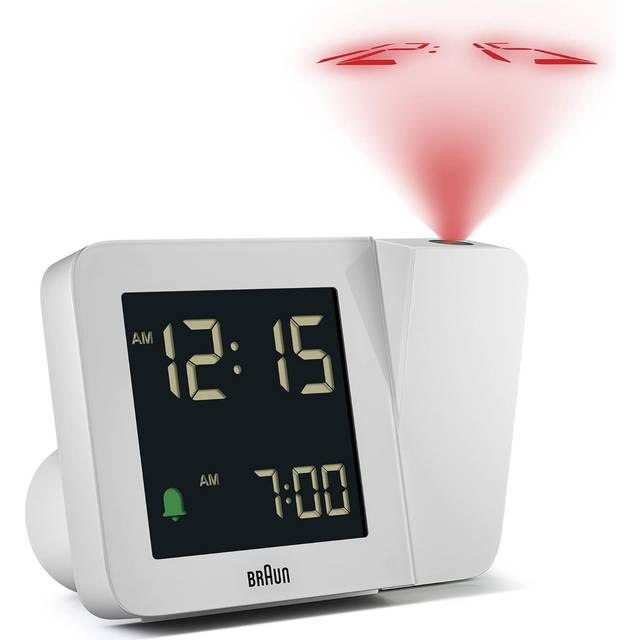 Braun Digital Projection Alarm Clock, White, BC15WUK