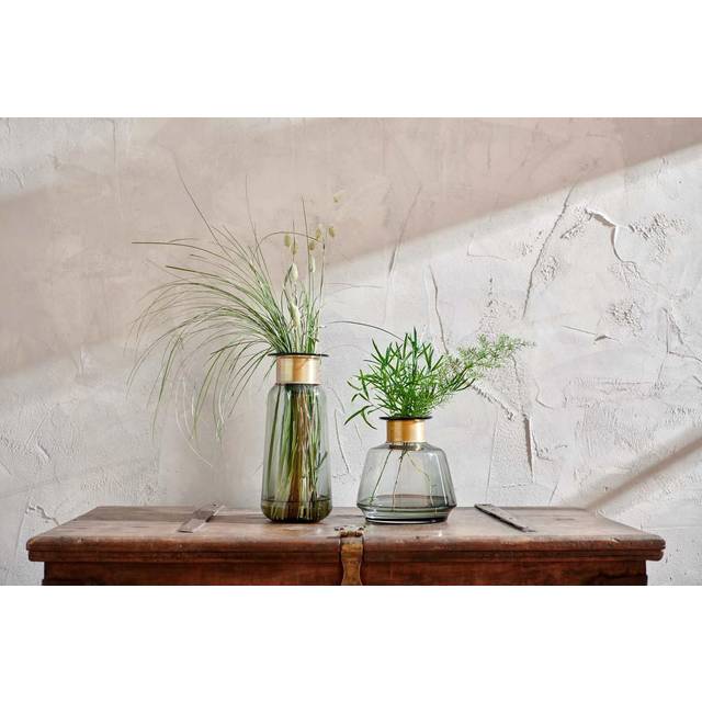 Nkuku Miza Glass Vase Large Smoke chic elegant modern ethical flower pot