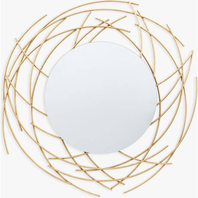 Round Metal Wall Mirror - Gold (60cm H X 60cm W X 2.5cm D)